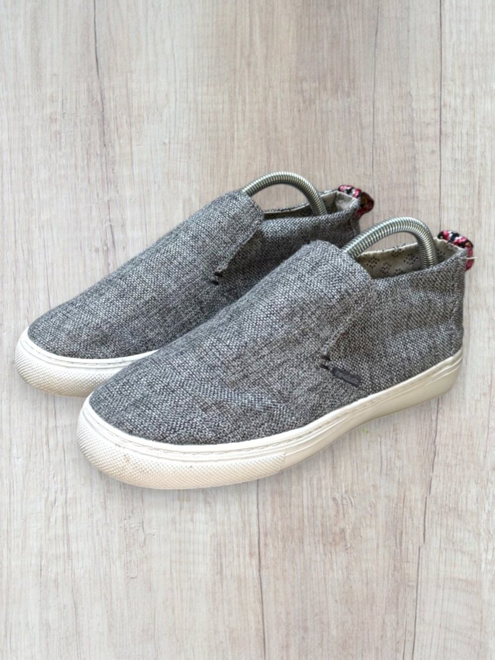 HEYDUDE Peyton Gray Slip On Sneakers Women’s 9 Textile Casual Shoes Booties